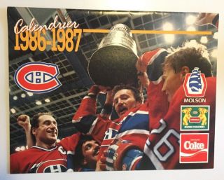 Montreal Canadiens Calendrier 1986 - 1987 Hockey Team - Stanley Cup.