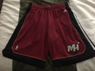 Adidas Nba Authentics Miami Heat Red Basketball Shorts Men’s Xl
