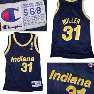 Vtg 90’s Youth Champion Official Nba Indiana Pacers Reggie Miller Jersey S A59