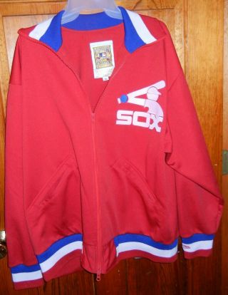 Mitchell & Ness Chicago White Sox Mens Throwback Jacket Cooperstown Size 52