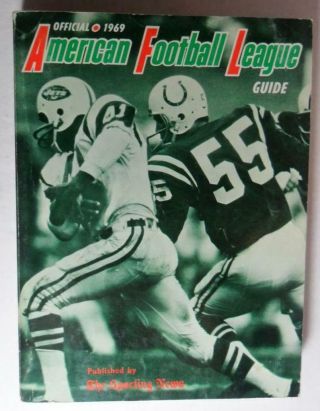 Official 1969 Afl American Football League Guide Sporting News Ten Teams