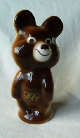 Misha Bear Mascot Olympic Games Moscow 1980 Porcelain Figurine Figure 3 "