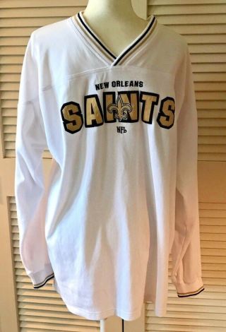 Saints Orleans Shirt (jersey/sweatshirt Style) Size Xl V - Neck