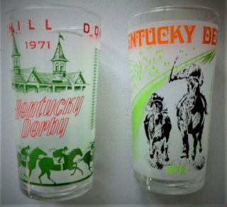 1971 And 1972 Official Kentucky Derby Glass Duo -