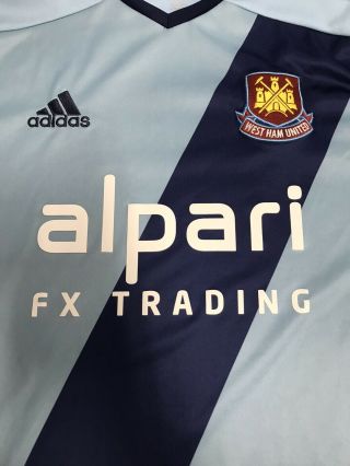 Adidas West Ham United Soccer Jersey Away Shirt Mens Blue Small S Futbol 2