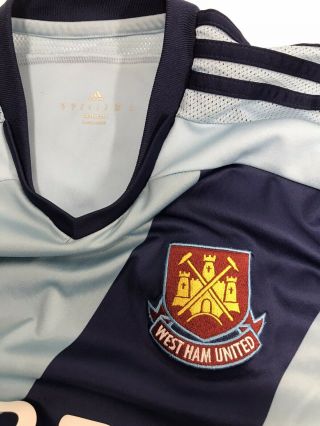 Adidas West Ham United Soccer Jersey Away Shirt Mens Blue Small S Futbol 3