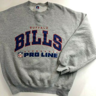 Unisex Vintage Buffalo Bills Sweatshirt Large Grey Crew Neck 2