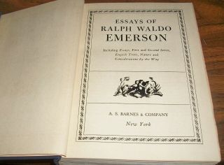 The Essays Of Ralph Waldo Emerson,  1935 Hc,  Essays,  1st,  2nd Series,  English.