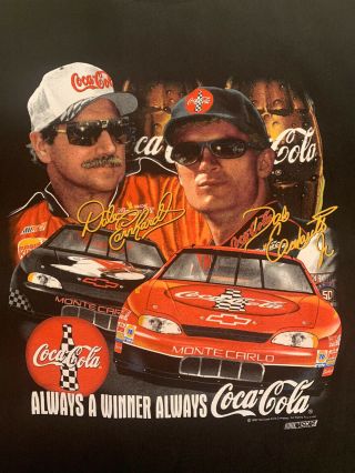 Vintage 1998 Dale Earnhardt Sr And Jr Chase Authentic Coke A Cola T - Shirt 2xl