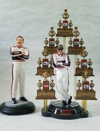 2 Dale Earnhardt Sr Action Figures: 7x Nascar Champion W/ Trophies & Intimidator