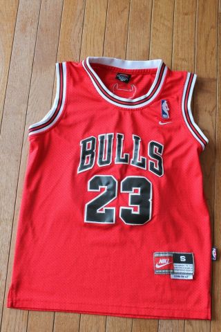 Michael Jordan Kids Chicago Bulls Nike Team Jersey Red Boys Small 8 Youth