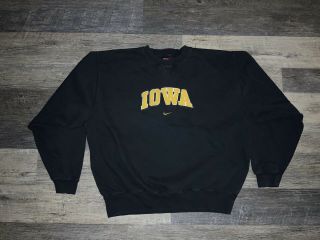 Vintage 90s Nike University Of Iowa Hawkeyes Crewneck Sweatshirt Center Swoosh
