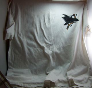 Vintage San Jose Sharks White Tee Shirt First Season 1991 - 1992 Size Xl