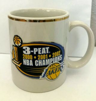 Vintage Los Angeles Lakers 3 - Peat Nba Championship Coffee Cup Kobe Shaq