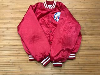 MENS L - Vtg 1991 NBA Philadelphia 76ers Chalk Line Sewn Quilted Snap Jacket USA 3