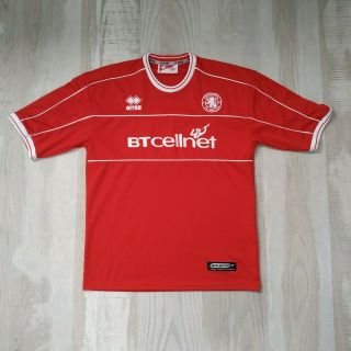 Middlesbrough Home T - Shirt 2001 - 2002 Errea Btcellnet Red Jersey Trikot Size M