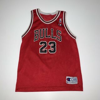 Vintage 90s Michael Jordan Chicago Bulls Champion Jersey Size Youth Large 14 - 16