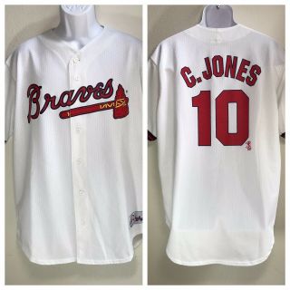 Atlanta Braves Chipper Jones 10 Mlb Jersey Majestic Xl White Usa Tomahawk