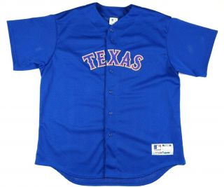 Vtg Majestic Texas Rangers Baseball Jersey Mens Xl Blue Team Mlb Usa Made