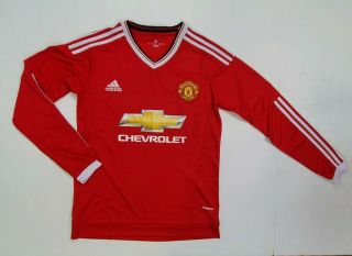 Adidas Manchester United Soccer Jersey Football Shirt Long Sleeve Youth M