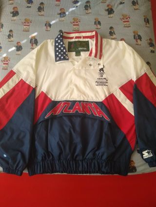Usa Starter Jacket Vintage 1996 Atlanta Olympics Sponsor Size Large