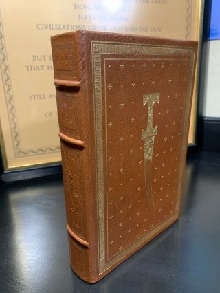 The Haj By Leon Uris Franklin Library Leather Signed First Edition