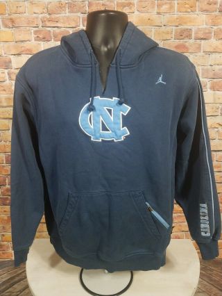 Vintage Nike Air Jordan North Carolina Unc Tar Heels Hooded Sweatshirt Mens Sz M