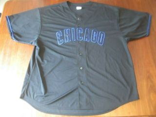 Mlb Merchandise Chicago Cubs Baseball Jersey Size 4xl Black & Blue Sewn