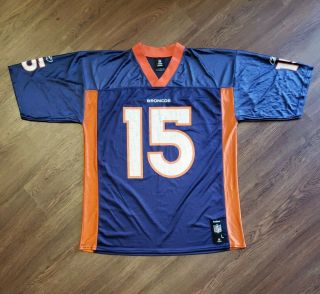 Tim Tebow 15 Denver Broncos Reebok Nfl Blue Orange Mens Football L Jersey