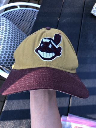 Vintage 90s Cleveland Indians Logo Snapback Hat Cap Mlb