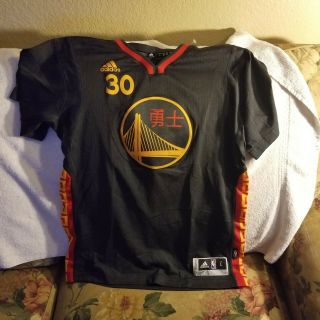 Golden State Warriors Jersey - Large - Throwback - Chinese Year - Adidas