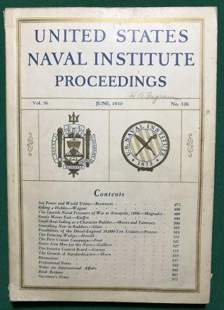 United States Naval Institute Proceedings Vol.  56 No 328 June 1930