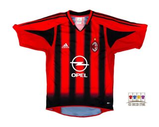 Ac Milan 2004/05 Home Soccer Jersey Small Adidas Serie A