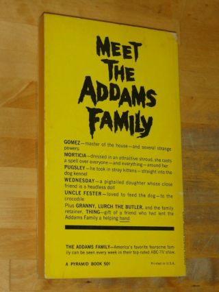 THE ADDAMS FAMILY Jack Sharkey 1965 TV Tie - in paperback Pyramid Books ABC show 2