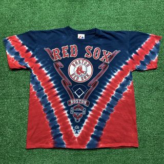 Boston Red Sox T Shirt Mlb Baseball Tie Dye Sports Graphic Logo Size Large