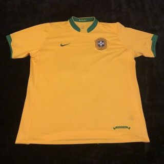 Mens Nike Sphere Dry Brazil Brasil Soccer Jersey Size Xl Yellow And Green