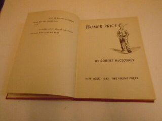 Homer Price By Robert Mccloskey,  October 1943,  1st Edition