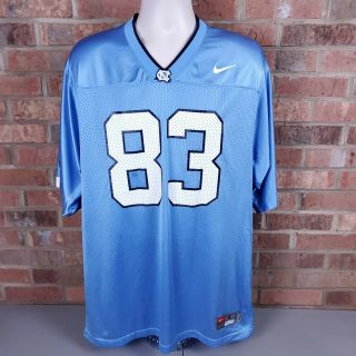 Nike Unc North Carolina Tar Heels Football Jersey Mens Size Large Blue 83