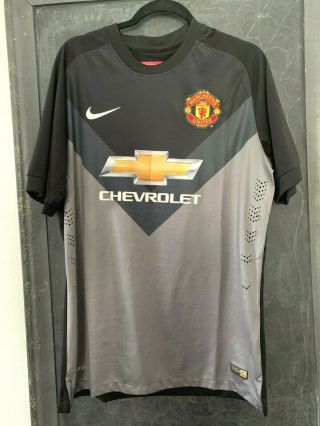 Manchester United Football Shirt Jersey Nike Black 2014 - 15 Goalkeeper Size Xl