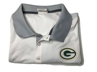Nike Nfl Green Bay Packers Football White Golf Polo Shirt Dri Fit Mens 4xl Xxxxl