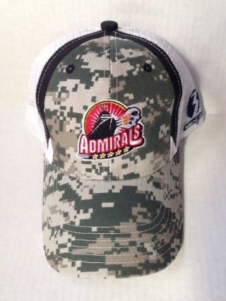 Norfolk Admirals Echl Hockey Team Mesh Trucker Baseball Cap Hat,  Camouflage,