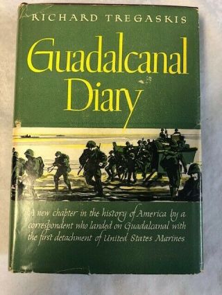 1943 Guadalcanal Diary Richard Tregaskis Hardcover Blue Ribbon (l30,  0802)