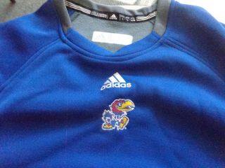 Adidas Kansas University Ku Ncaa Football Basketball Nwt Pullover Size L Large