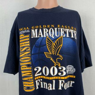 Marquette Golden Eagles 2003 Final Four T Shirt Ncaa College Basketball Blue Xl