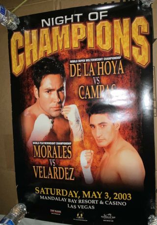 Vintage Oscar De La Hoya Campas 2003 Boxing Poster Night Of Champions Las Vegas