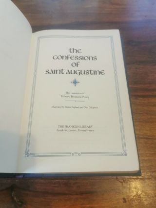SAINT AUGUSTINE THE CONFESSIONS OF SAINT AUGUSTINE Franklin Library 1st Edition 2