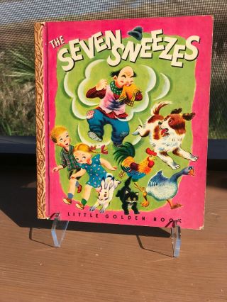 The Seven Sneezes,  A Little Golden Book,  1948 Vgc.  Writing Only On Inside Cover.