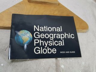 National Geographic Physical Globe 1971 Index And Guide