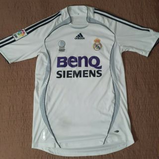 Vintage Retro Real Madrid 2006/07 Home Football Shirt Jersey Soccer Adidas Small