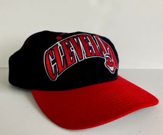 Vintage Cleveland Indians Mlb Chief Wahoo Snapback Hat Cap Starter
